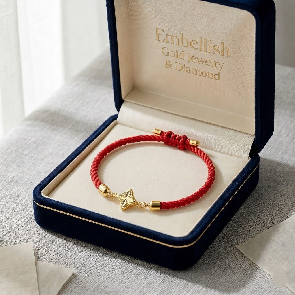 18K Real Gold Roberto Style Lucky Charm Bracelet