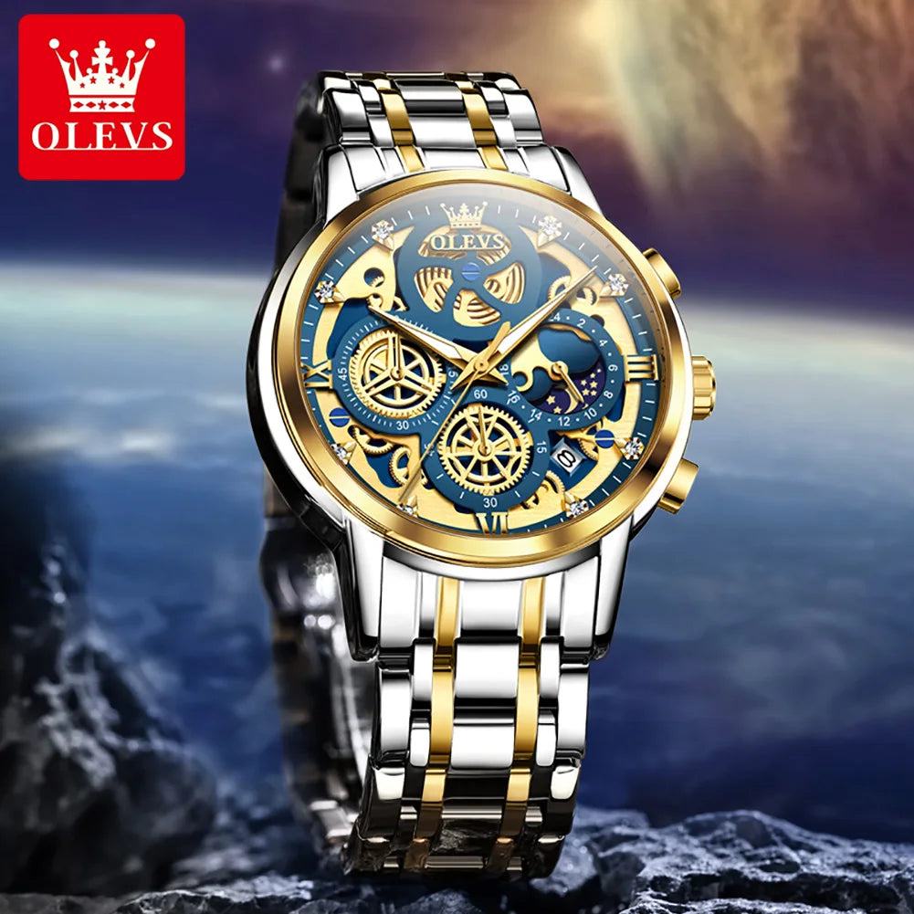 OLEVS 9947 Stainless Steel Men's Watch - Olevs - Embellish Gold Jewelry & Diamond