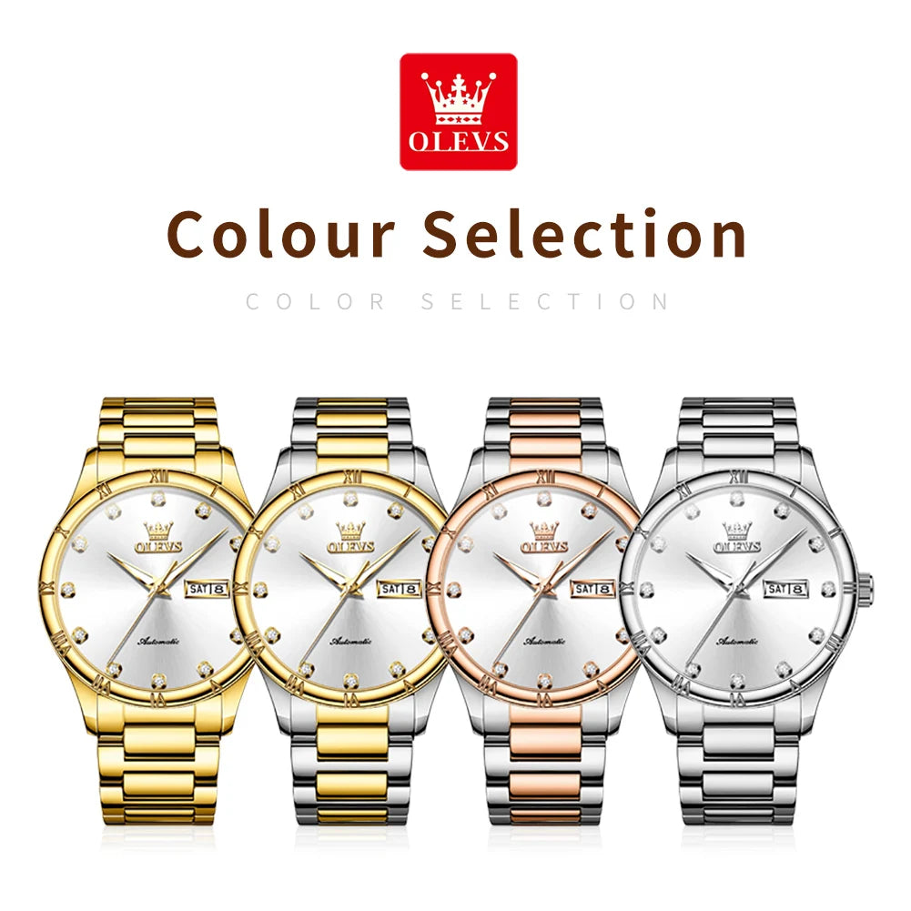 OLEVS 7030 Man Watch - Festive Collection - Embellish Gold Jewelry & Diamond