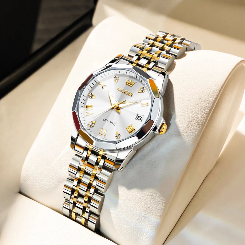 OLEVS Fashion Golden Watch for Women - Olevs - Embellish Gold Jewelry & Diamond