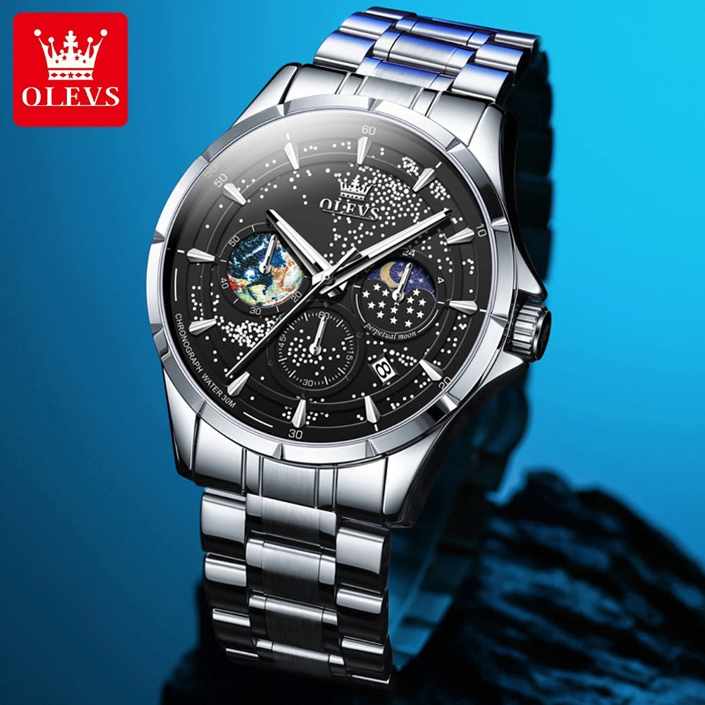 OELVS 5538 Steel Strap Men's Watch - Olevs - Embellish Gold Jewelry & Diamond