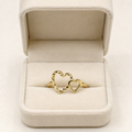 18k Gold Side by Side Heart Ring