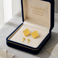 18K Real Gold VC Box Earrings