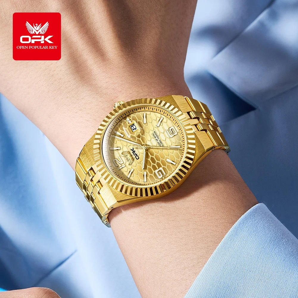 OPK 8186 Business Men's Watch - Olevs - Embellish Gold Jewelry & Diamond