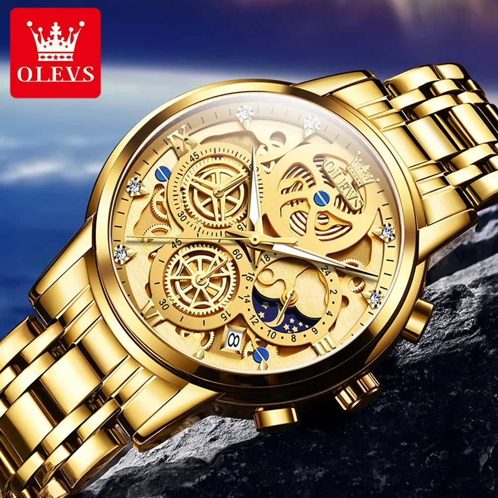 OLEVS 9947 Stainless Steel Men's Watch - Olevs - Embellish Gold Jewelry & Diamond