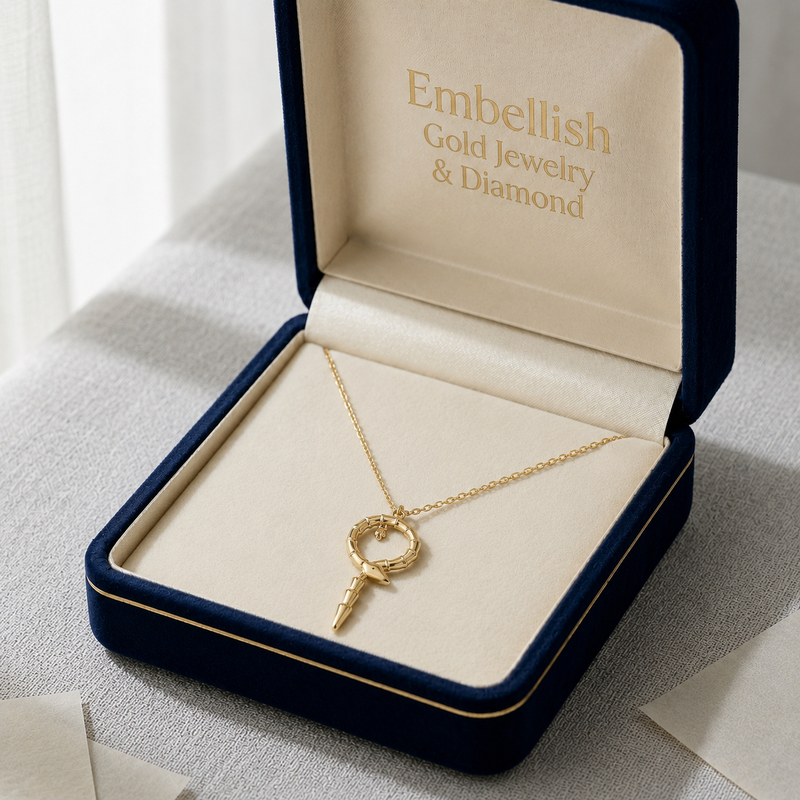 18k Gold Light Cobra Necklace - مجموعة احتفالية - Embellish Gold Jewelry & Diamond