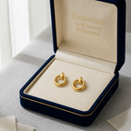 18K Real Gold  Nail Earrings