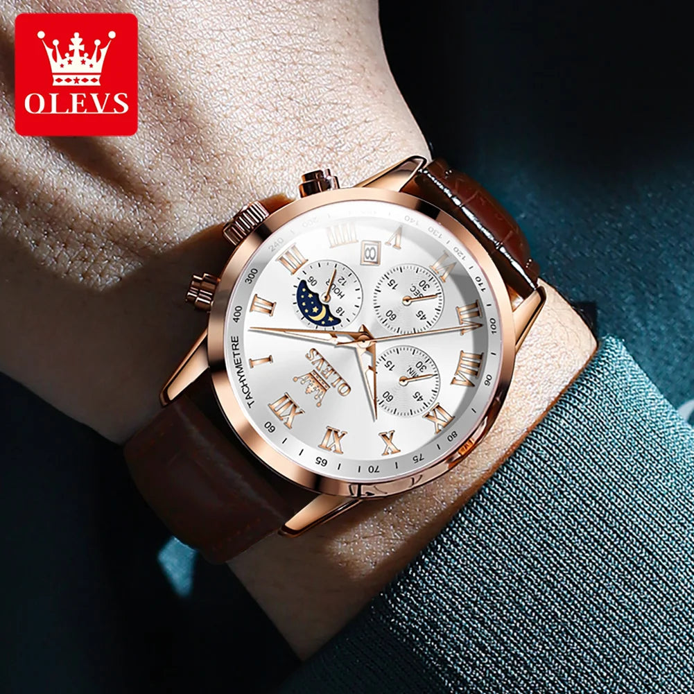 OLEVS Luxury Quartz Watch for Men - Olevs - Embellish Gold Jewelry & Diamond