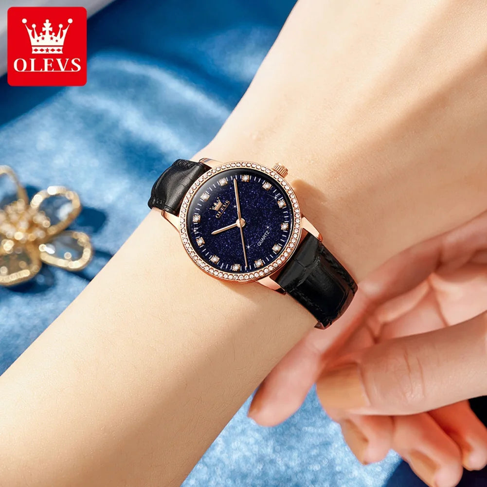 OLEVS Brand Fashion Starry Sky Quartz Watch for Women - Olevs - Embellish Gold Jewelry & Diamond