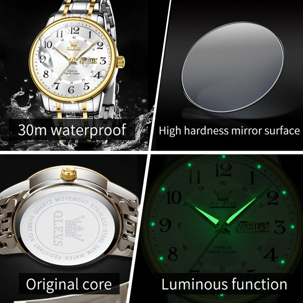 OLEVS Casual fashion men's watches - Olevs - Embellish Gold Jewelry & Diamond