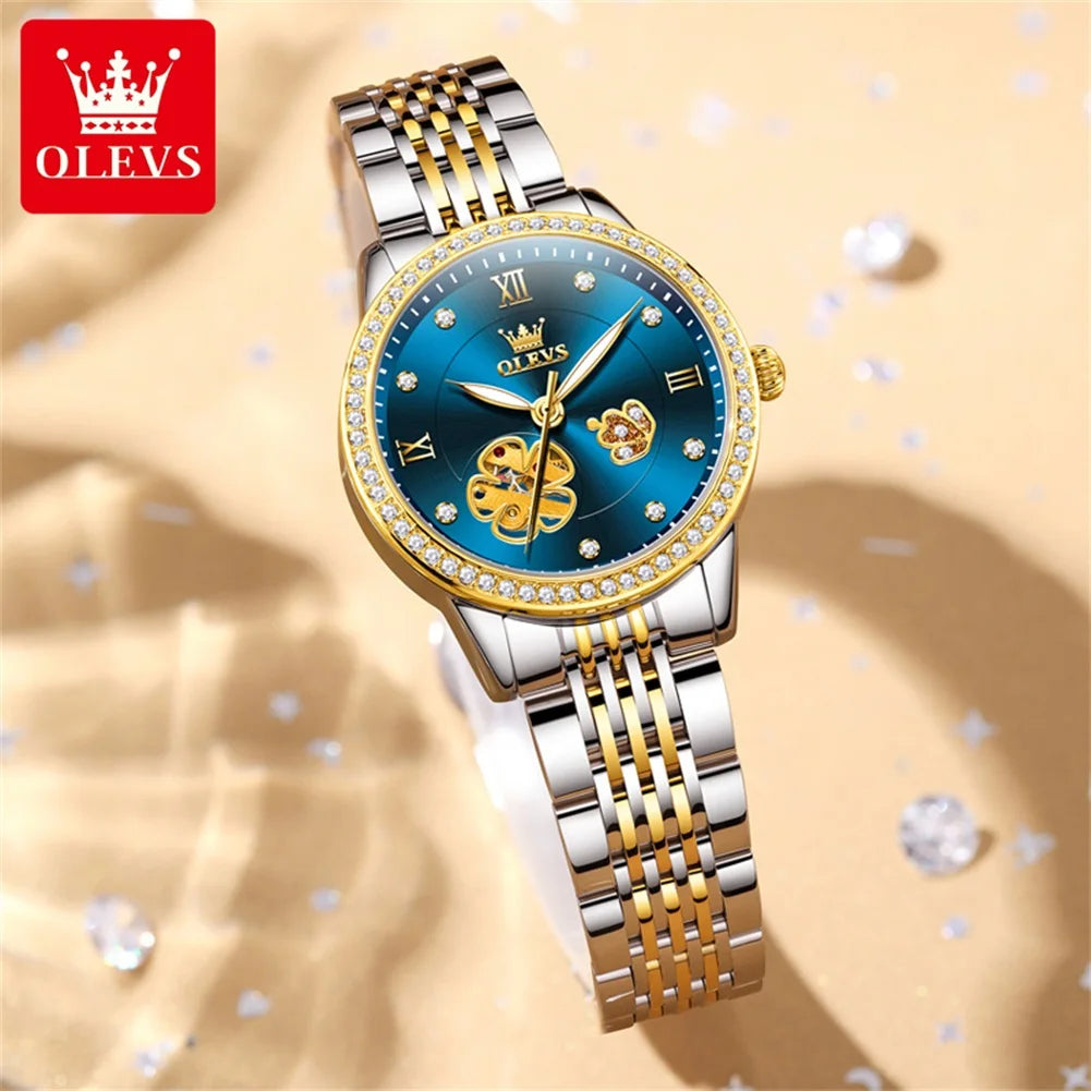OLEVS 6706 New Women's Watch - Festive Collection - Embellish Gold Jewelry & Diamond