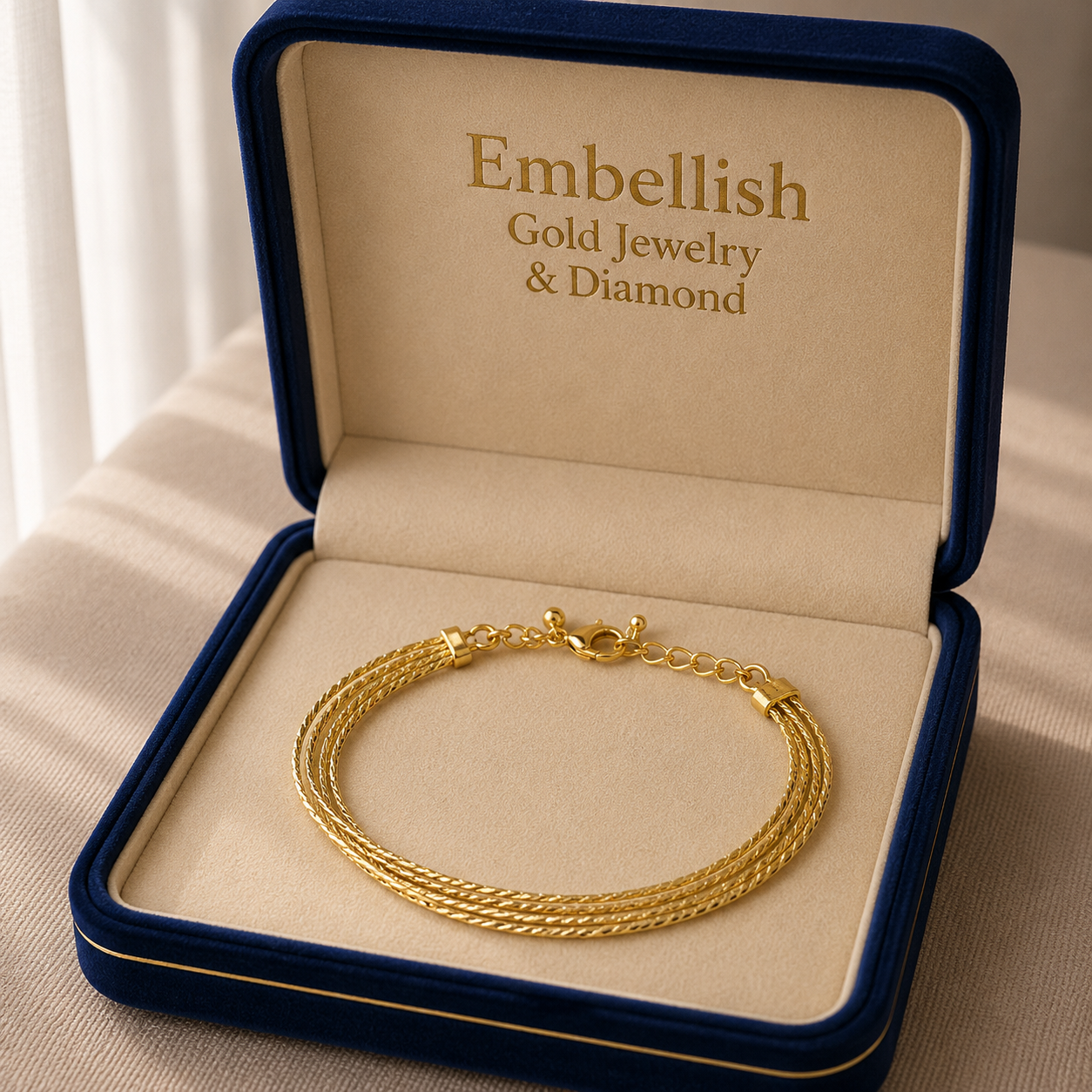 18k Gold Strings Bangle