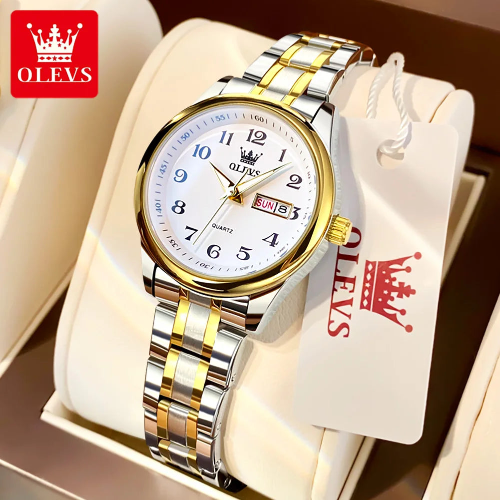 OLEVS Brand Luxury Gold Quartz Watch for Womens - Olevs - Embellish Gold Jewelry & Diamond