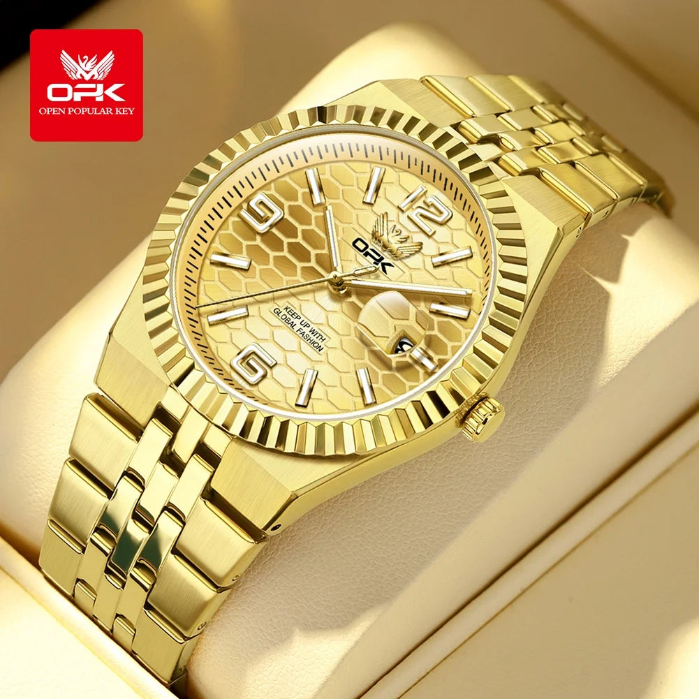 OPK 8186 Business Men's Watch - Olevs - Embellish Gold Jewelry & Diamond