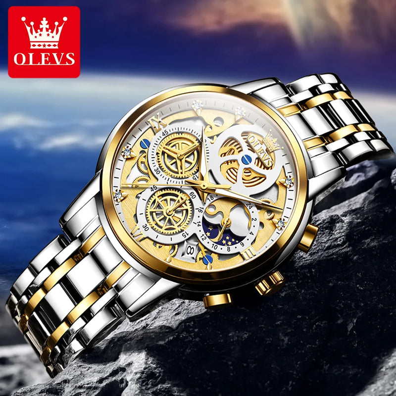 OLEVS 9947 Stainless Steel Men's Watch - Olevs - Embellish Gold Jewelry & Diamond
