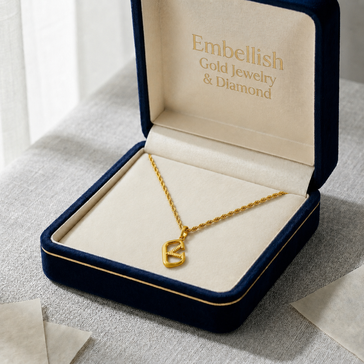 18k Gold V Stylish Necklace - 18k Gold Necklace - Embellish Gold