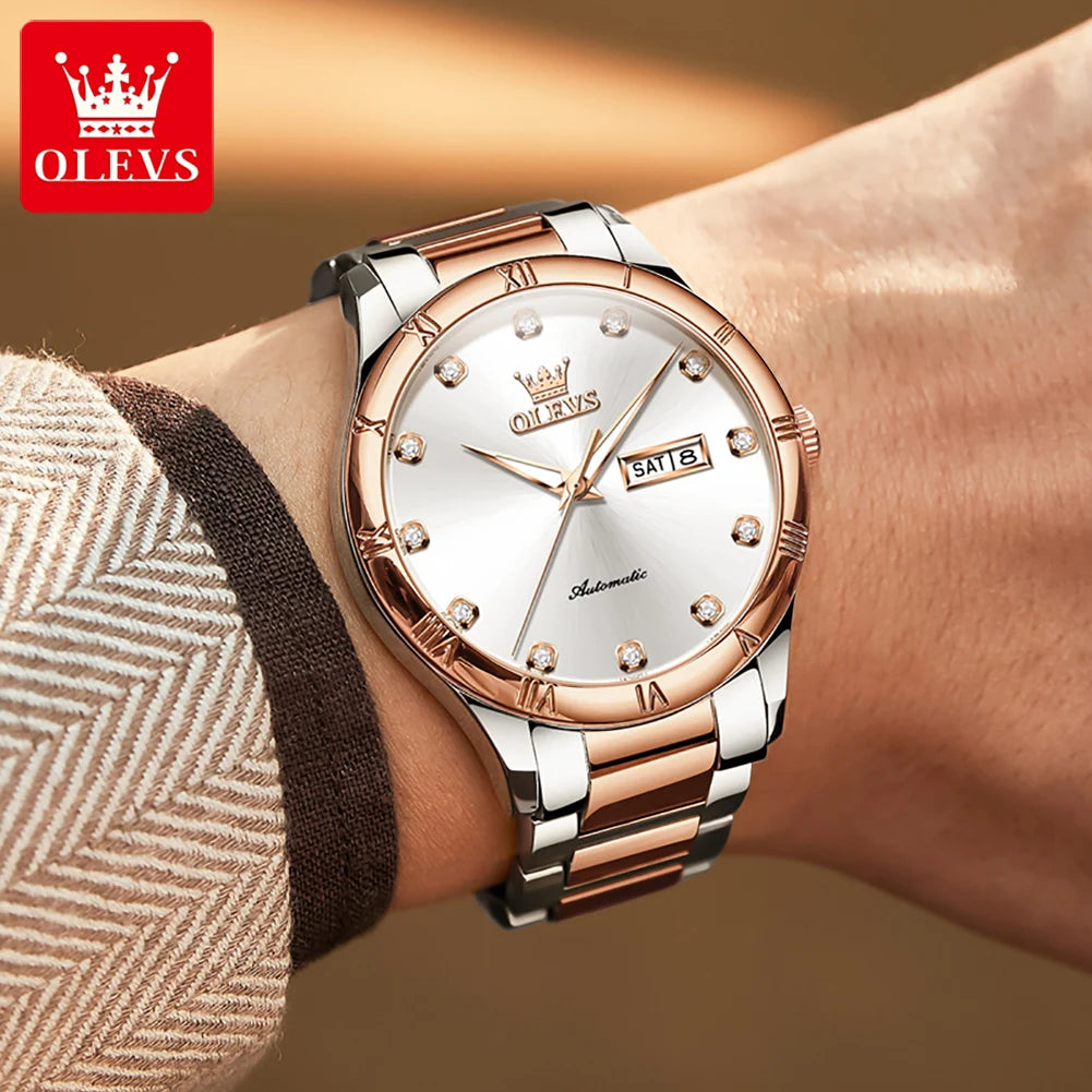 OLEVS 7030 Man Watch - Festive Collection - Embellish Gold Jewelry & Diamond
