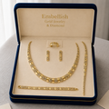 18k Gold Maze with Plain Design Jewelry Set
