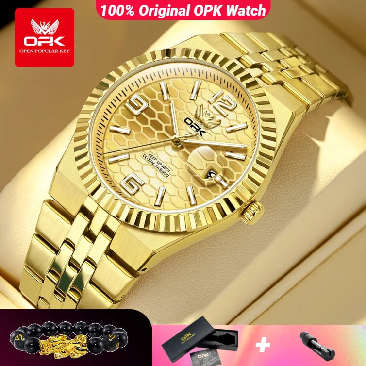 OPK 8186 Business Men's Watch - Olevs - Embellish Gold Jewelry & Diamond