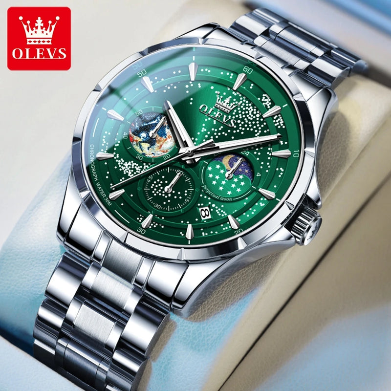 OELVS 5538 Steel Strap Men's Watch - Olevs - Embellish Gold Jewelry & Diamond
