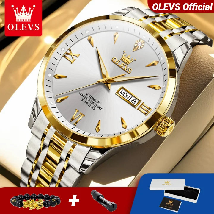 OLEVS Men Watches - Festive Collection - Embellish Gold Jewelry & Diamond