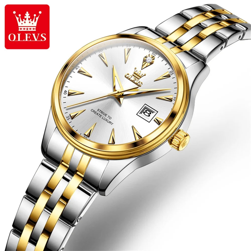 OLEVS Brand Fashion Quartz Watch Women - Olevs - Embellish Gold Jewelry & Diamond