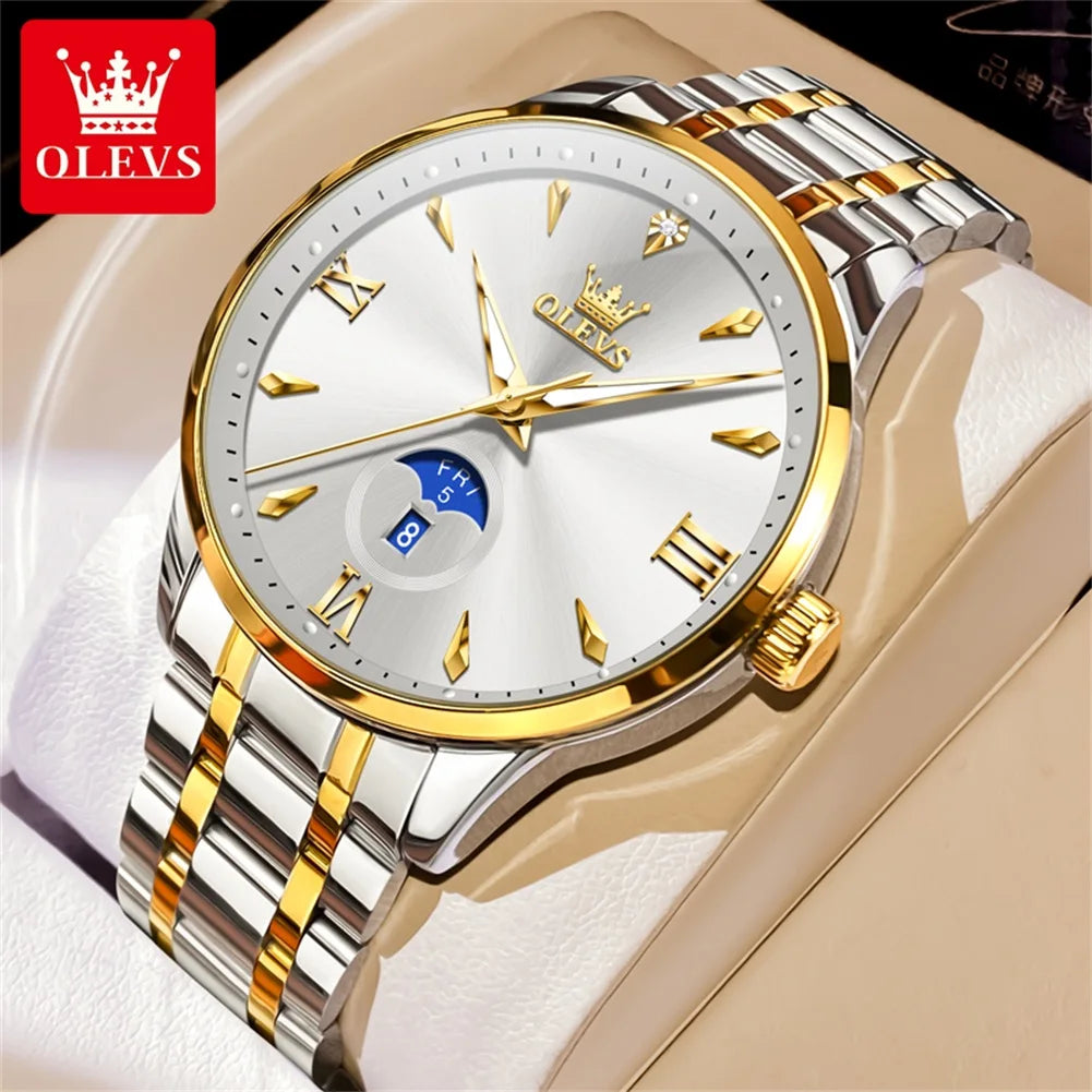 OLEVS Moon Phase men's watches - Olevs - Embellish Gold Jewelry & Diamond