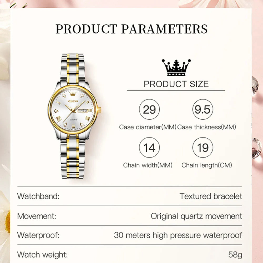 OLEVS 5563 New Fashion Women Quartz Watch - Olevs - Embellish Gold Jewelry & Diamond