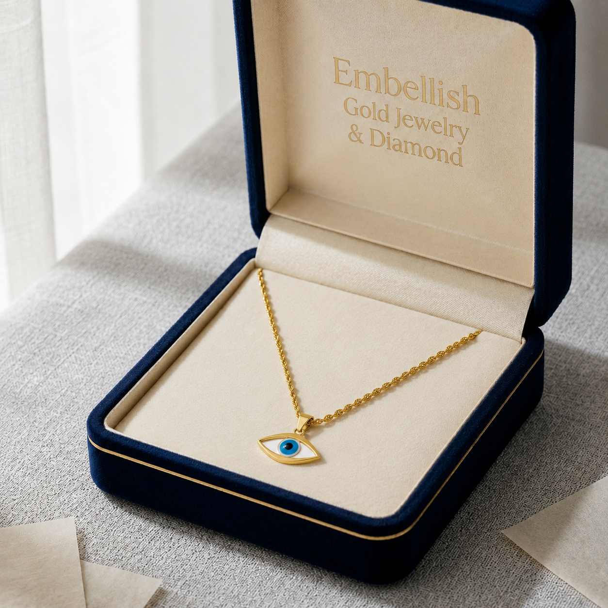 18k Gold Plain Amulet Necklace - 18k Gold Necklace - Embellish Gold