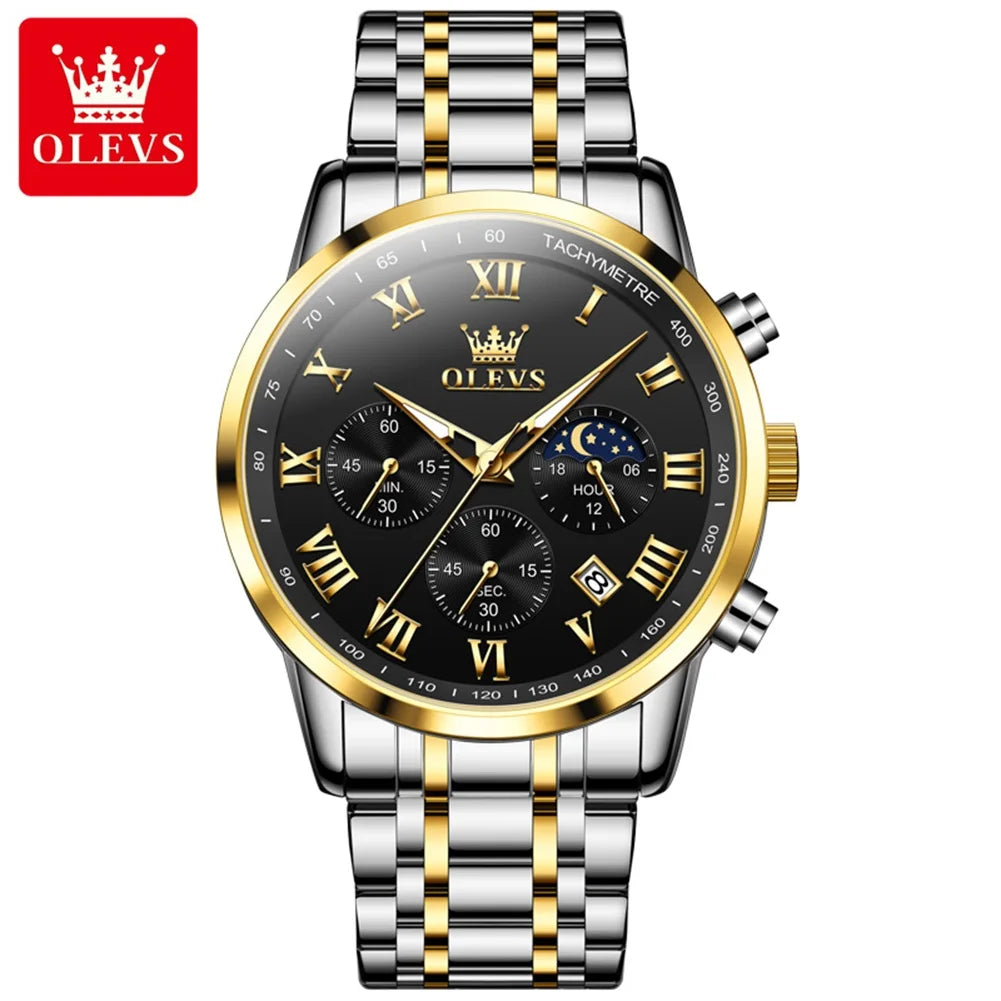 OLEVS Luxury Quartz Watch for Men - Olevs - Embellish Gold Jewelry & Diamond