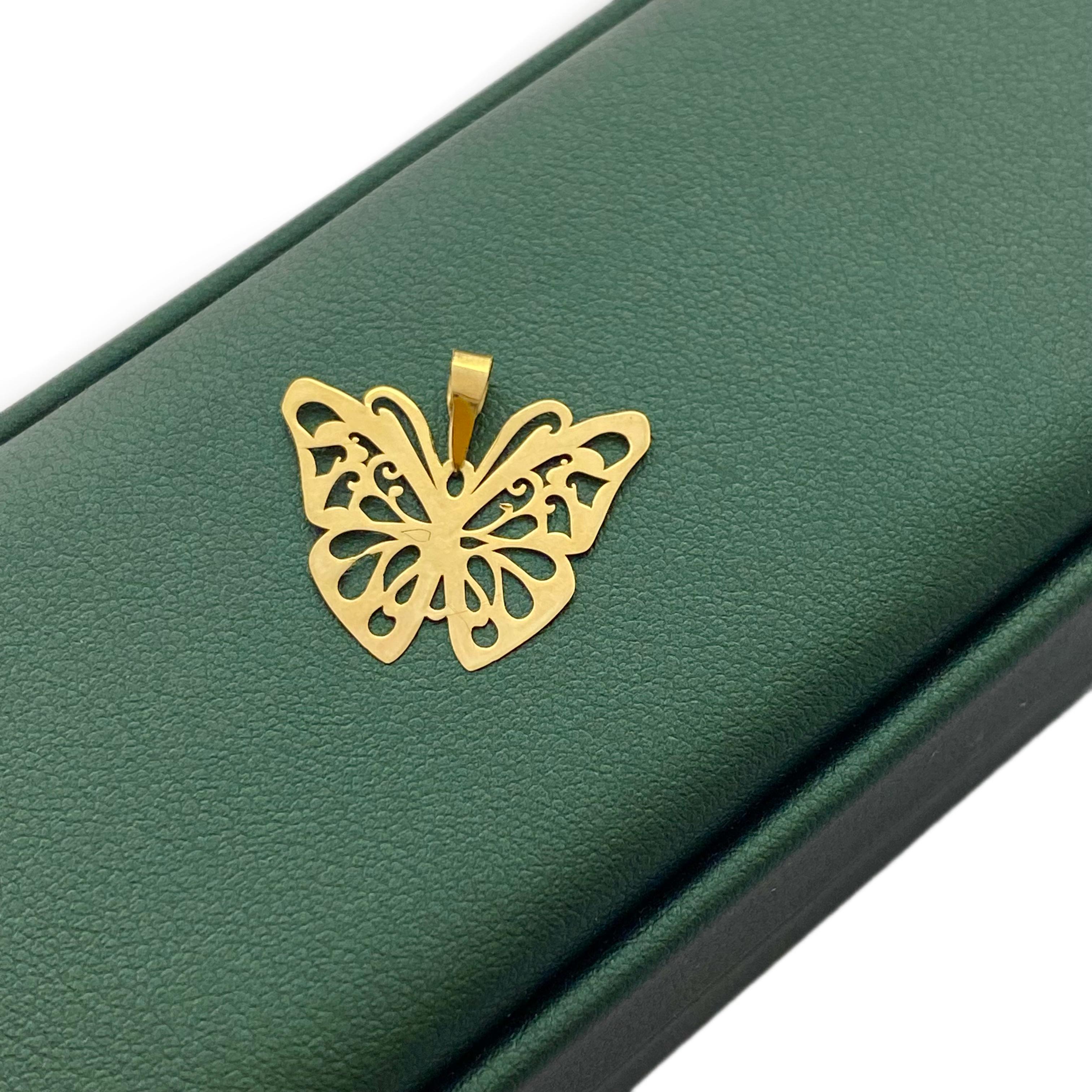 18k Gold Big Butterfly Pendant