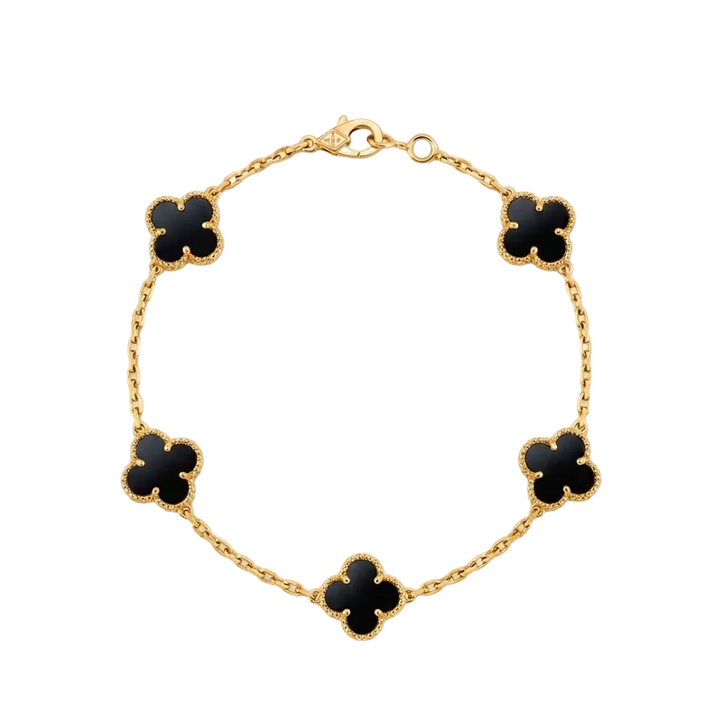 18k Gold 5 Clover Bracelet - 18k Gold Bracelet - Embellish Gold Jewelry & Diamond