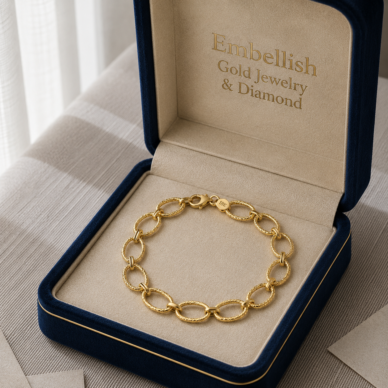 18k Gold Thin Matte Loop Bracelet - Best Seller - Embellish Gold Jewelry & Diamond