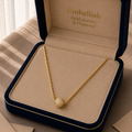 18k Gold Brass Ball with Rope Necklace