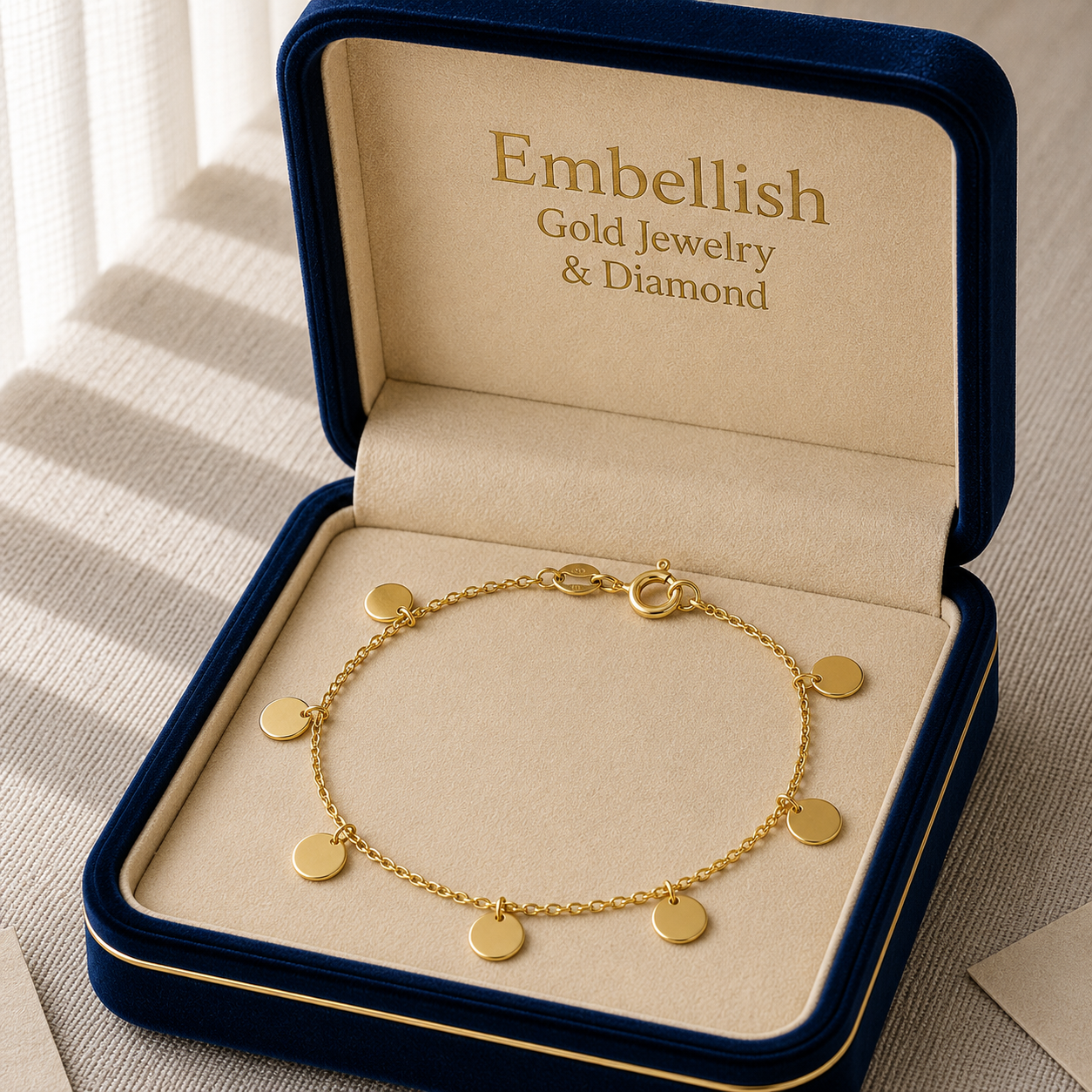 18k Gold Light Ball Anklet - ad collection - Embellish Gold Jewelry & Diamond