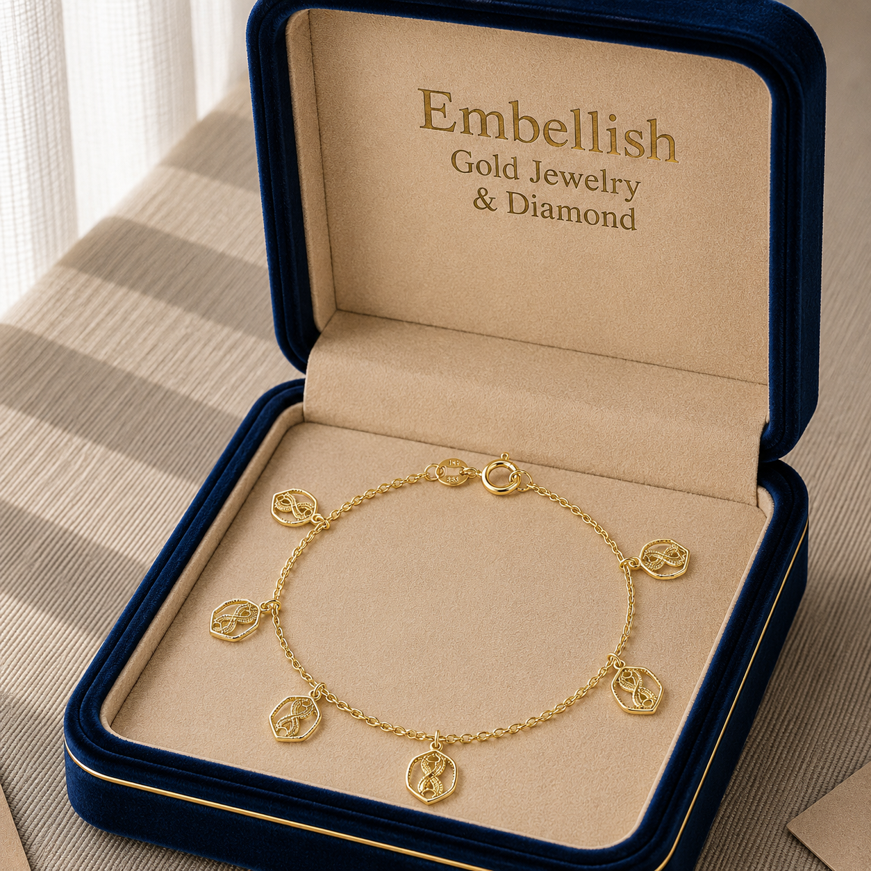 18k Gold Leaf Inspired Anklet - ad collection - Embellish Gold Jewelry & Diamond