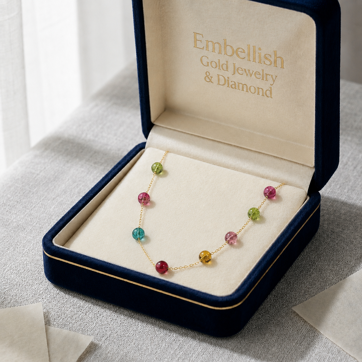 18k Gold Assorted Ball Necklace - 18k Gold Necklace - Embellish Gold Jewelry & Diamond