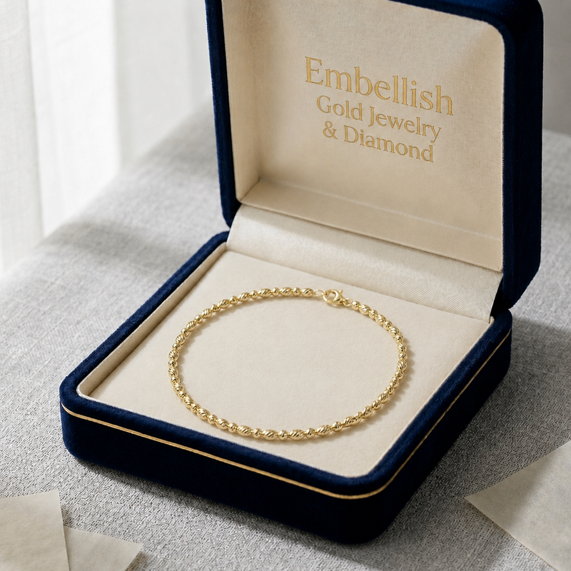 18k Gold Alternate Dia Cut Ball Bangle - 18k Gold Bangle - Embellish Gold Jewelry & Diamond