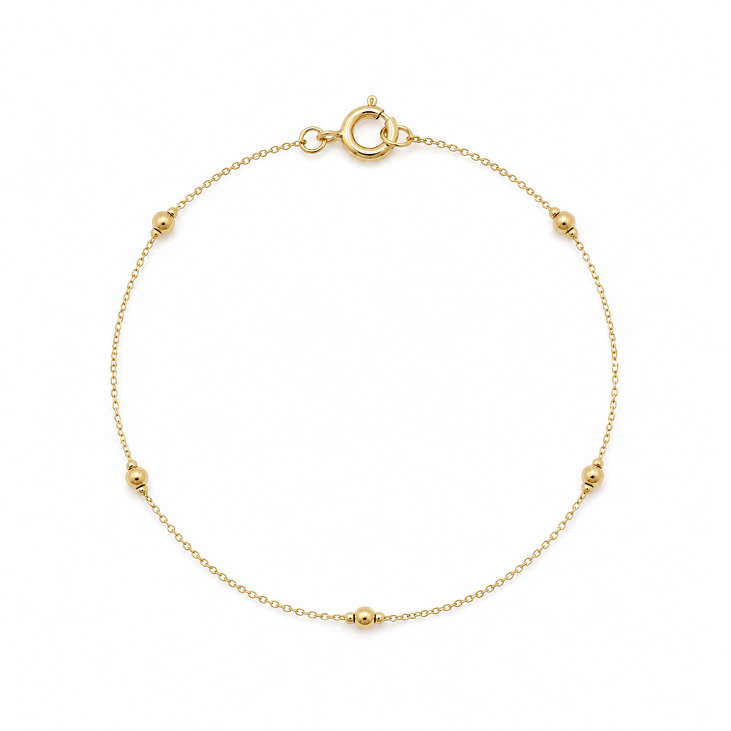 18K Real Gold 15 Balls Bracelet