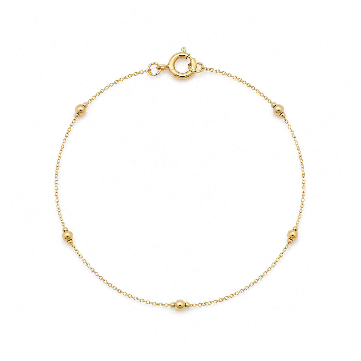 سوار من الذهب الحقيقي عيار 18 قيراط مكون من 15 كرة - إطلاق جديد - Embellish Gold Jewelry & Diamond
