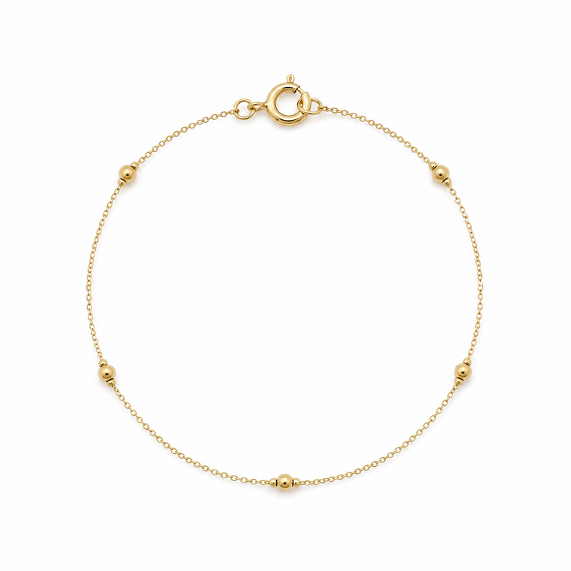 18K Real Gold 15 Balls Bracelet - Gold Bracelets - Embellish Gold Jewelry & Diamond