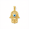 18k Hamsa Hand with Evil Eye Pendant