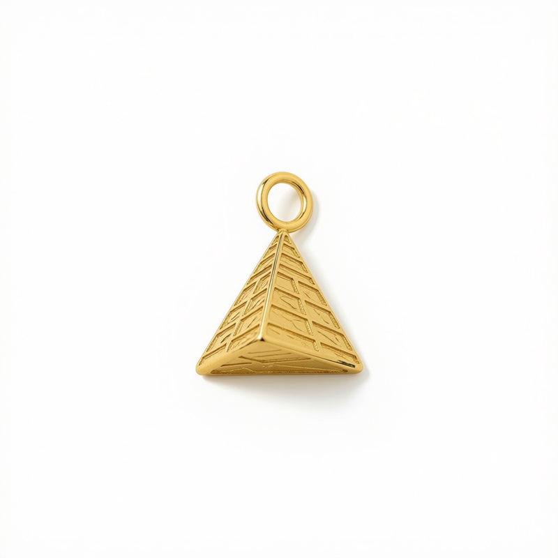 18k Gold Pyramid Pendant - 18k Gold Pendant - Embellish Gold