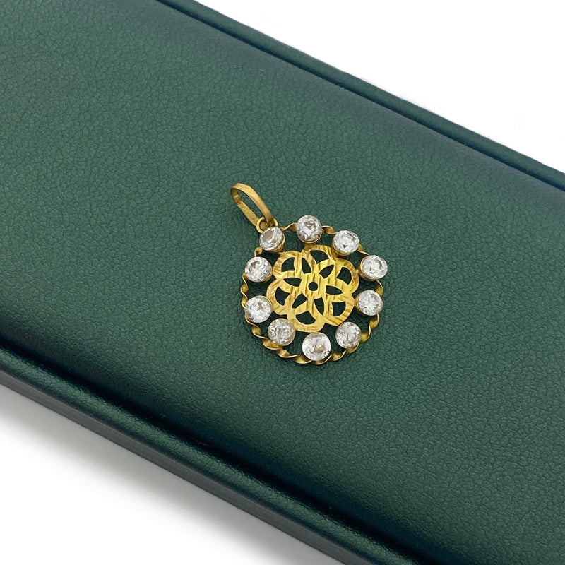 18k Flower with Zircon Stone Pendant - Products - Embellish Gold