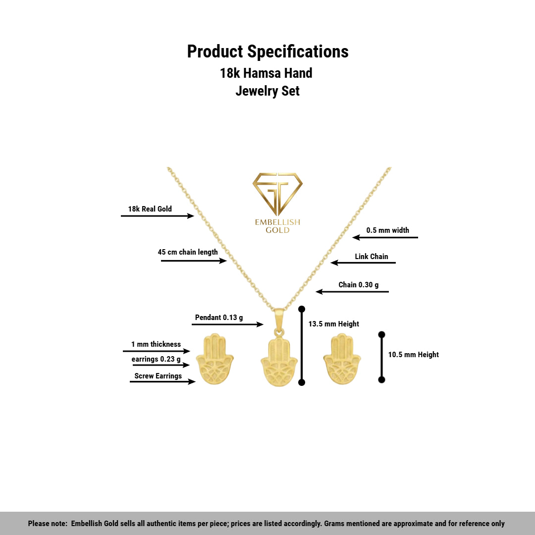 18k Gold Hamsa Jewelry Set - Best Seller - Embellish Gold