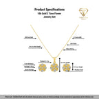 18k Gold 2 Tone Flower Jewelry Set