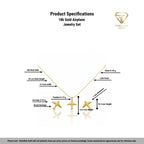 18k Gold Airplane Jewelry Set