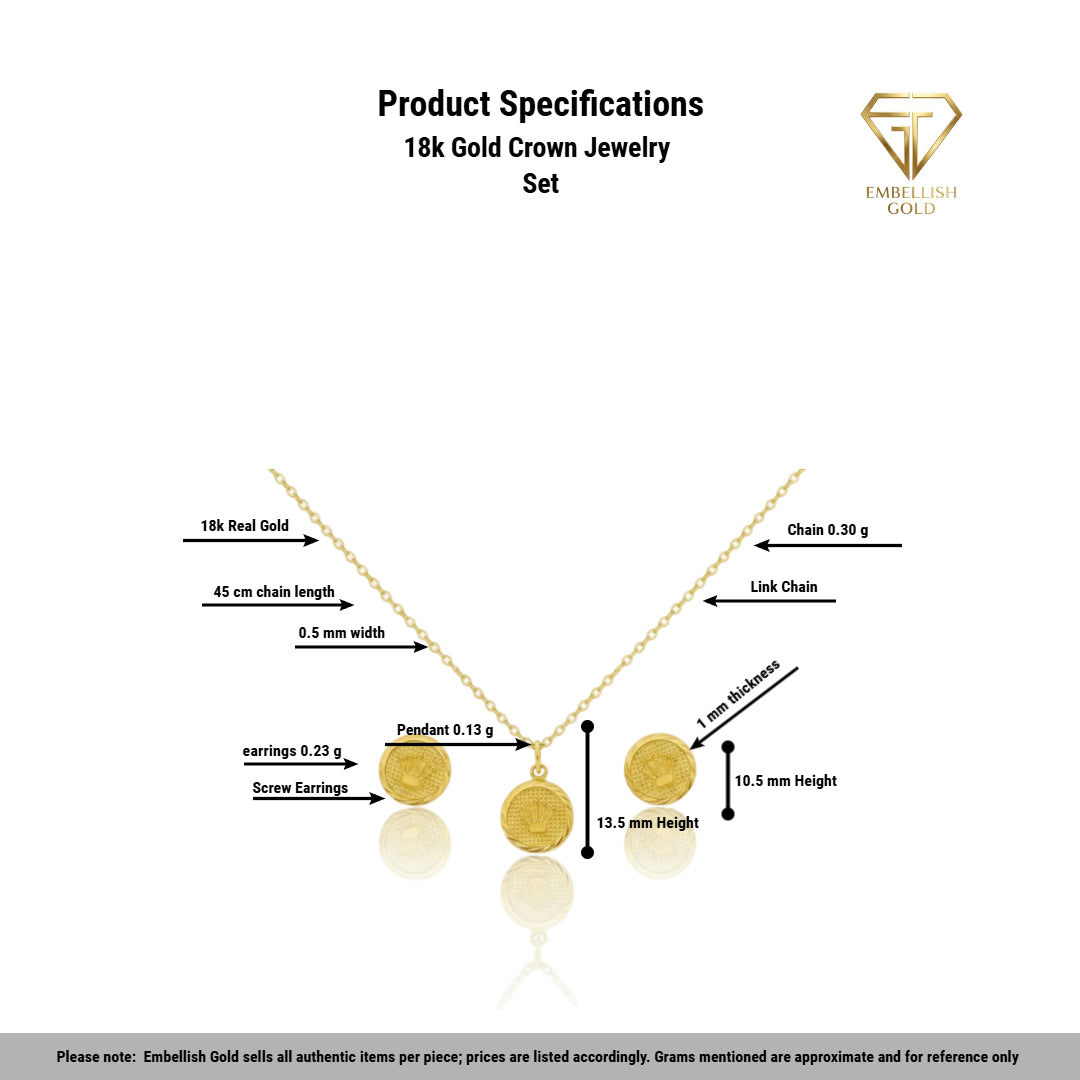 18k Gold Crown Jewelry Set - Best Seller - Embellish Gold