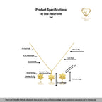 18k Gold Hexa Flower Set