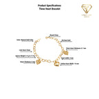 18k Gold 3 Heart in Heart Chain Bracelet